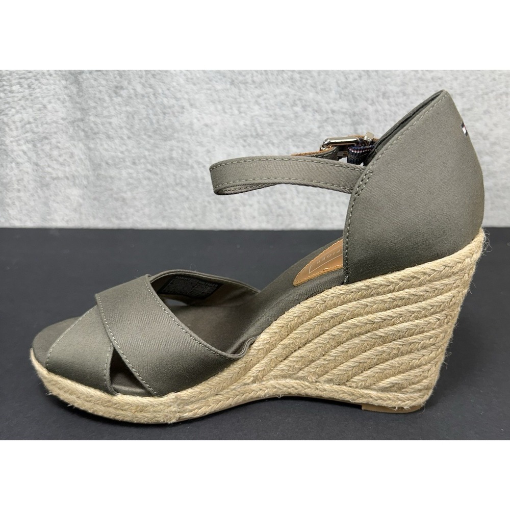 Tommy Hilfiger Espadrille Wedge Sandal Size 8.5 Selena Olive Green NWOB - Picture 5 of 11